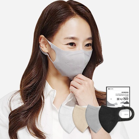 [골라담기] 시노텍스 앱솔루트KF80(MB) 귀편한 숨쉬기편한 새부리형 마스크 10매